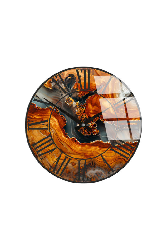 Horloge murale décorative en verre - Multicolore