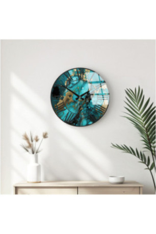 Horloge murale décorative en verre - Multicolore