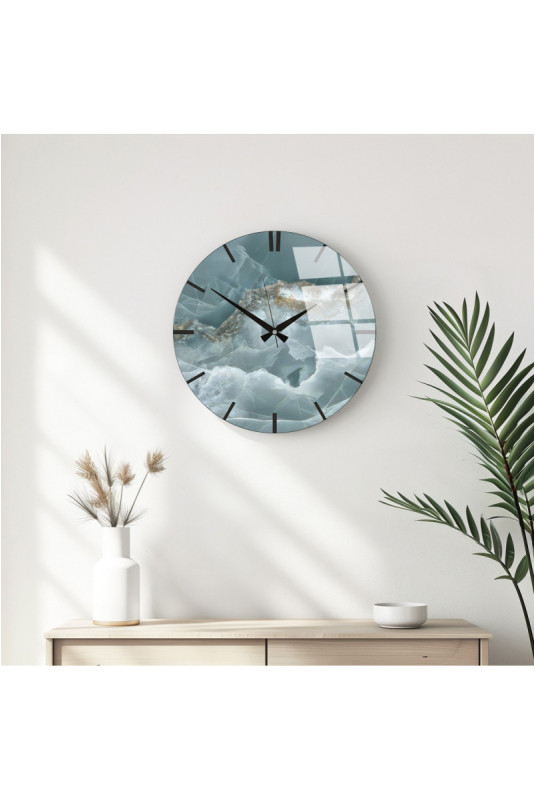 Horloge murale décorative en verre - Multicolore