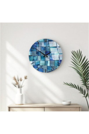 Horloge murale décorative en verre - Multicolore