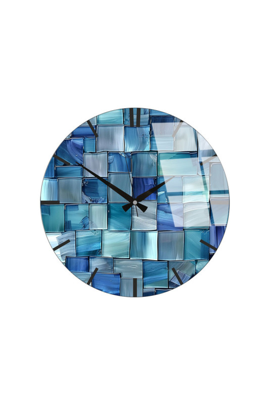 Horloge murale décorative en verre - Multicolore