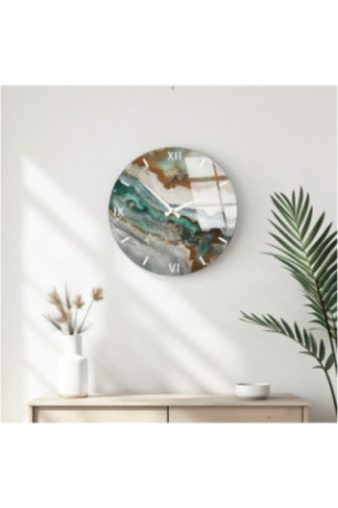 Horloge murale décorative en verre - Multicolore