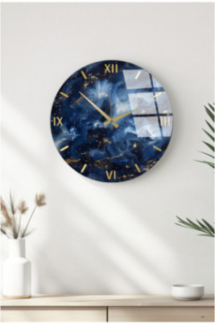 Horloge murale décorative en verre - Multicolore