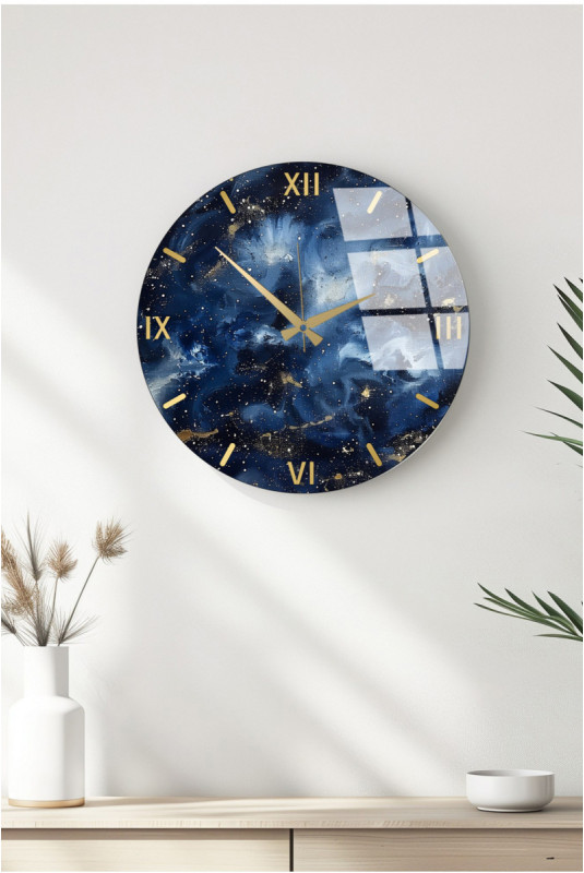 Horloge murale décorative en verre - Multicolore