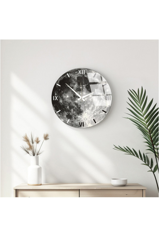 Horloge murale décorative en verre - Multicolore