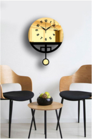 Horloge murale décorative - Or Noir