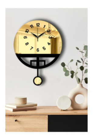 Horloge murale décorative - Or Noir