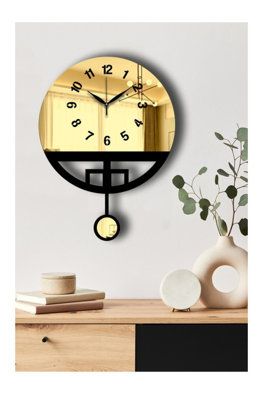 Horloge murale décorative - Or Noir