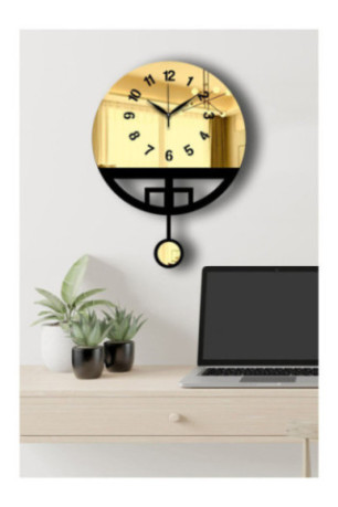 Horloge murale décorative - Or Noir