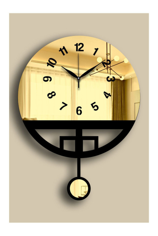 Horloge murale décorative - Or Noir