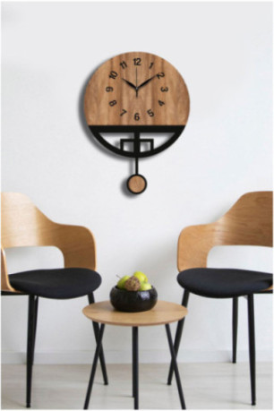 Horloge murale décorative - Noyer Noir