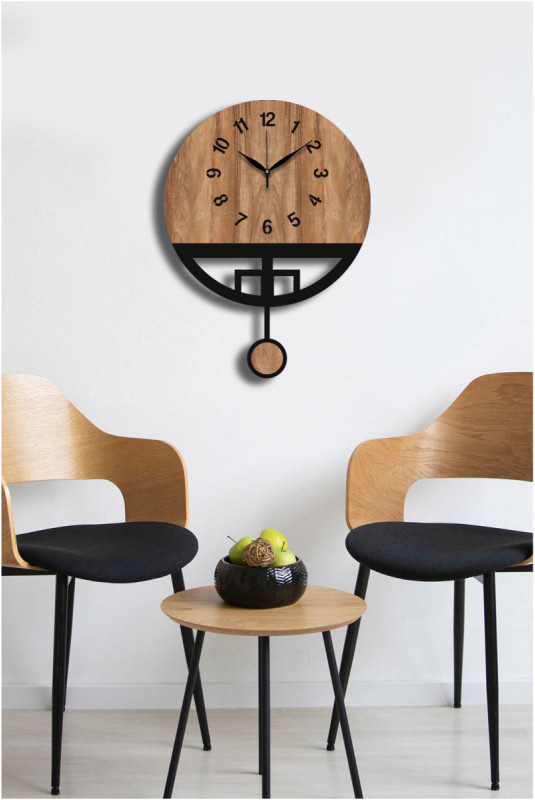 Horloge murale décorative - Noyer Noir