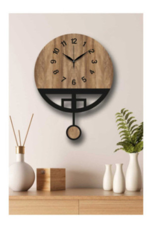Horloge murale décorative - Noyer Noir