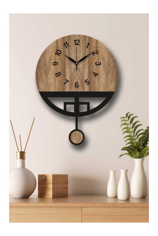 Horloge murale décorative - Noyer Noir