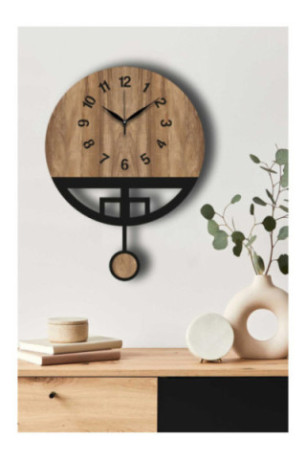 Horloge murale décorative - Noyer Noir