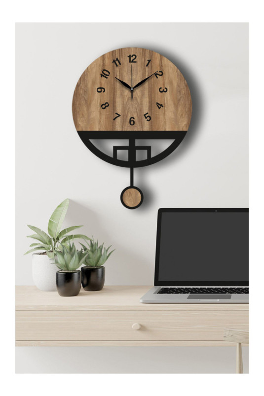 Horloge murale décorative - Noyer Noir