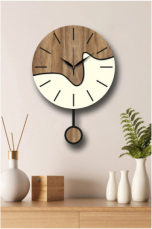 Horloge murale décorative - Crème aux noix