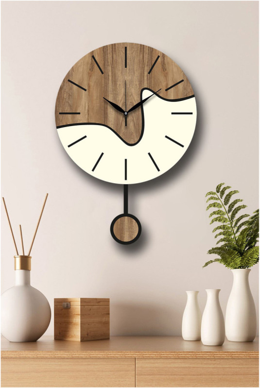 Horloge murale décorative - Crème aux noix