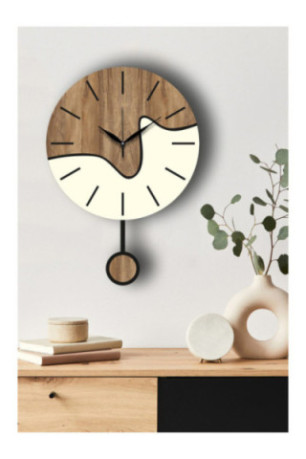 Horloge murale décorative - Crème aux noix