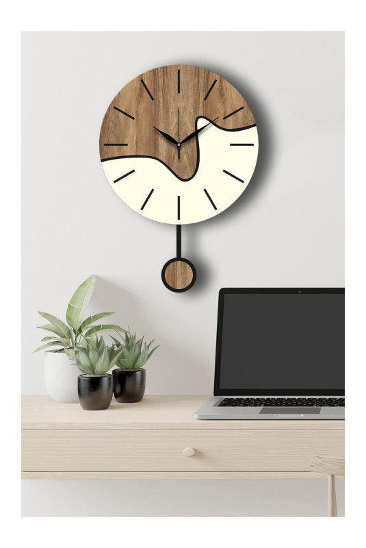 Horloge murale décorative - Crème aux noix