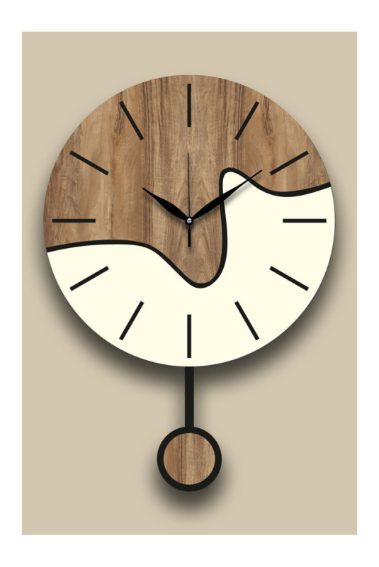 Horloge murale décorative - Crème aux noix