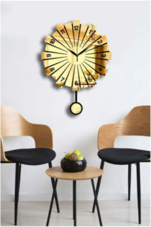 Horloge murale décorative - Or