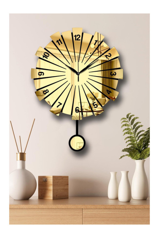 Horloge murale décorative - Or