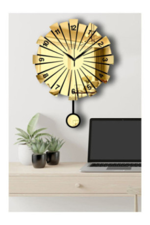 Horloge murale décorative - Or