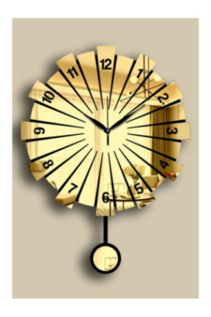 Horloge murale décorative - Or