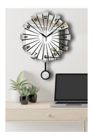 Horloge murale décorative - Argent