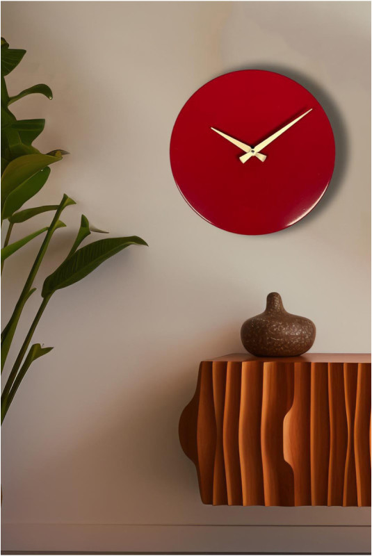 Horloge murale décorative en métal - Cerise