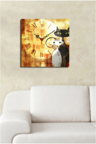 Horloge murale décorative en toile - Multicolore