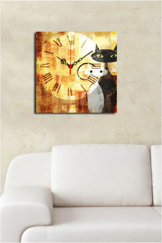 Horloge murale décorative en toile - Multicolore