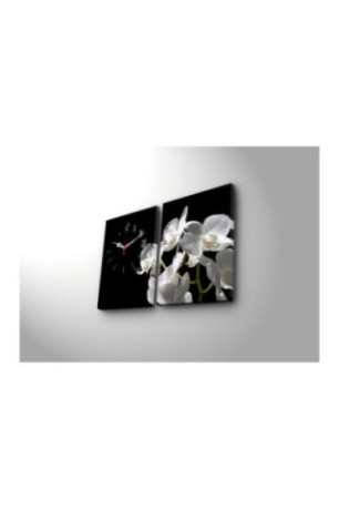 Horloge murale décorative en toile (2 pièces) - Multicolore