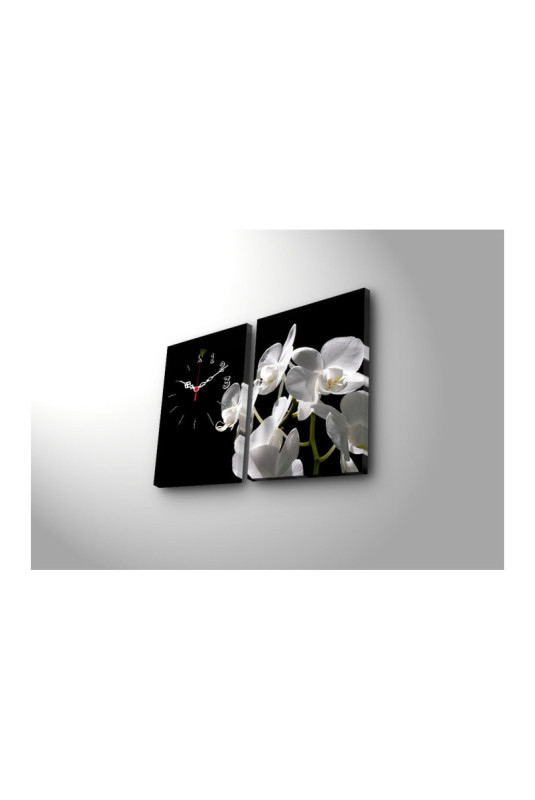 Horloge murale décorative en toile (2 pièces) - Multicolore