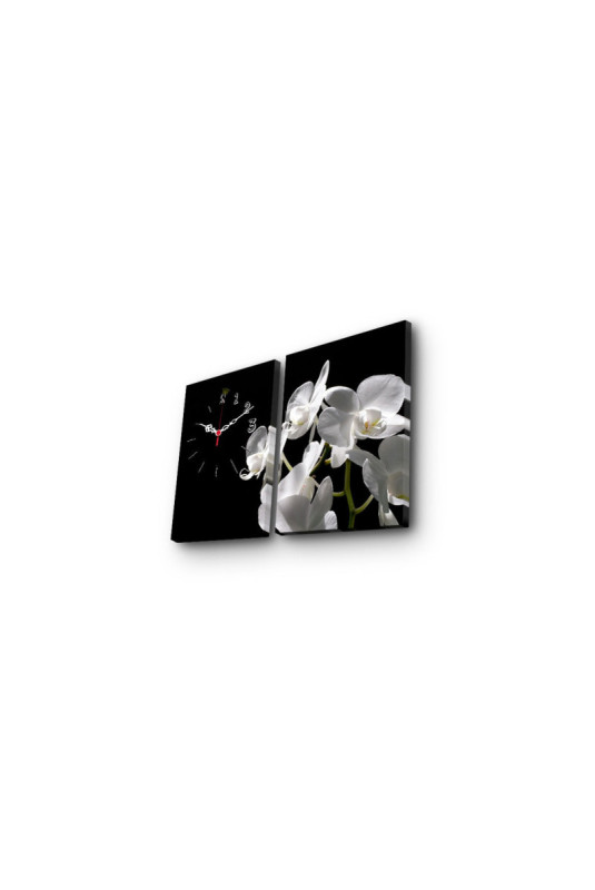 Horloge murale décorative en toile (2 pièces) - Multicolore