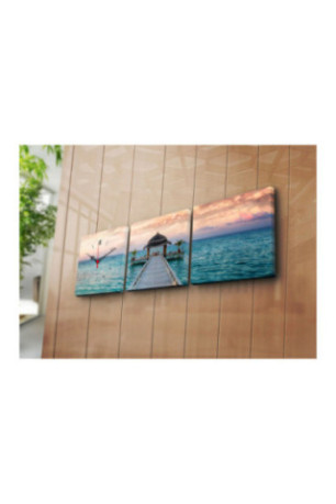 Horloge murale décorative en toile (3 pièces) - Multicolore