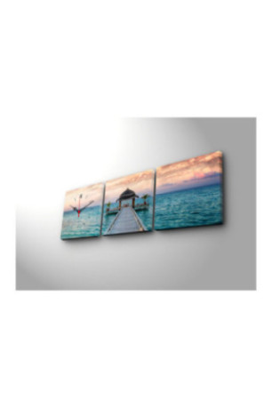 Horloge murale décorative en toile (3 pièces) - Multicolore