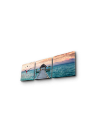 Horloge murale décorative en toile (3 pièces) - Multicolore