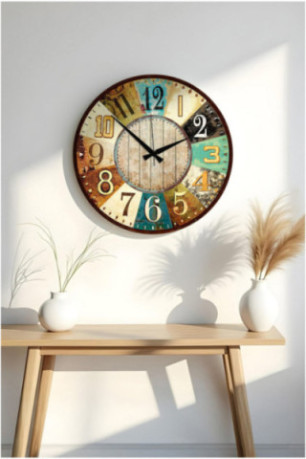 Horloge décorative en MDF - Multicolore