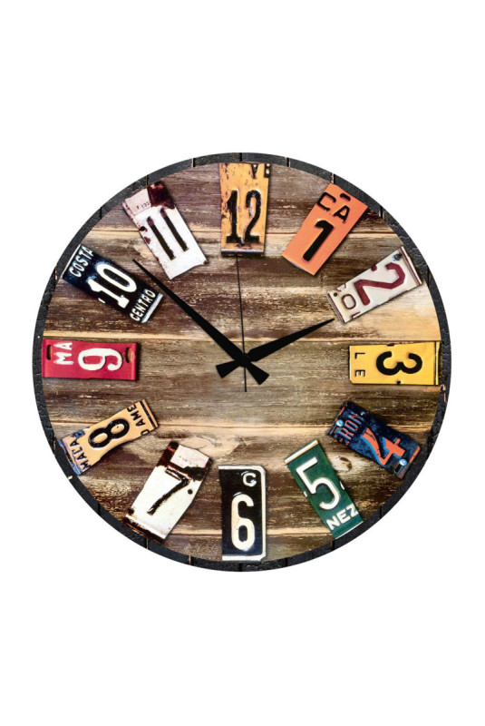 Horloge décorative en MDF - Multicolore