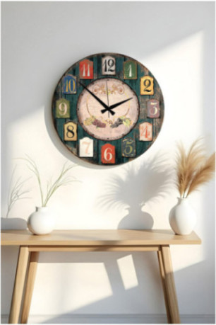Horloge décorative en MDF - Multicolore