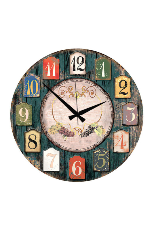 Horloge décorative en MDF - Multicolore