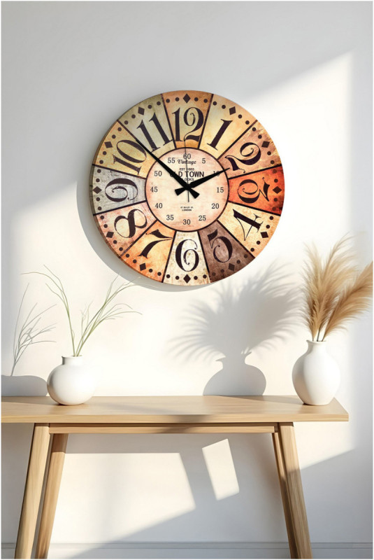 Horloge décorative en MDF - Multicolore