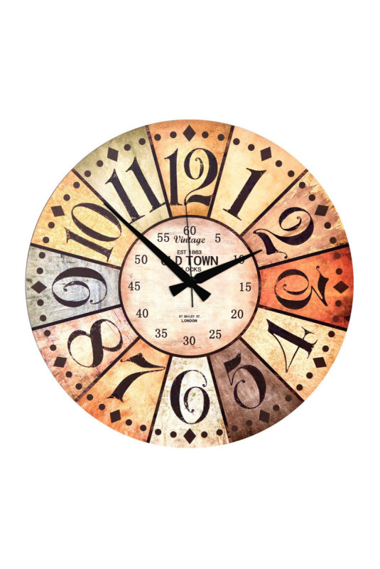 Horloge décorative en MDF - Multicolore