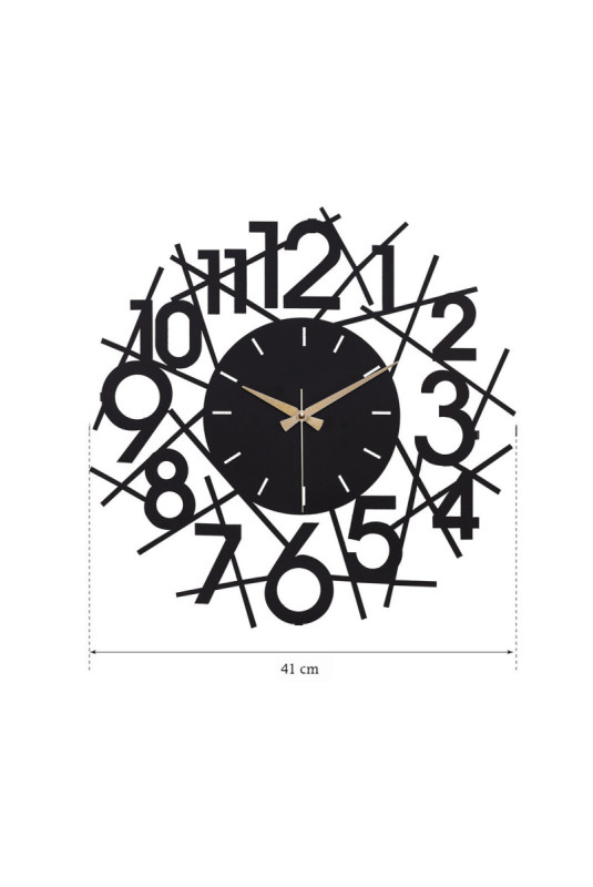 Horloge murale décorative en métal - Noir