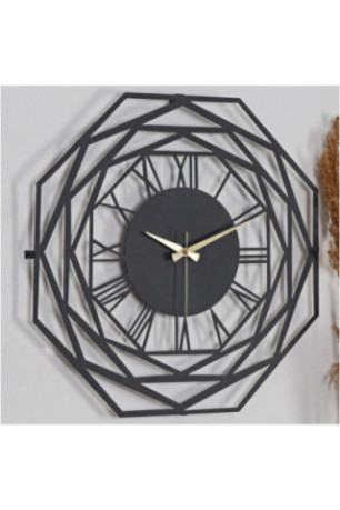 Horloge murale décorative en métal - Noir