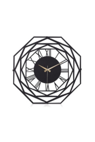 Horloge murale décorative en métal - Noir