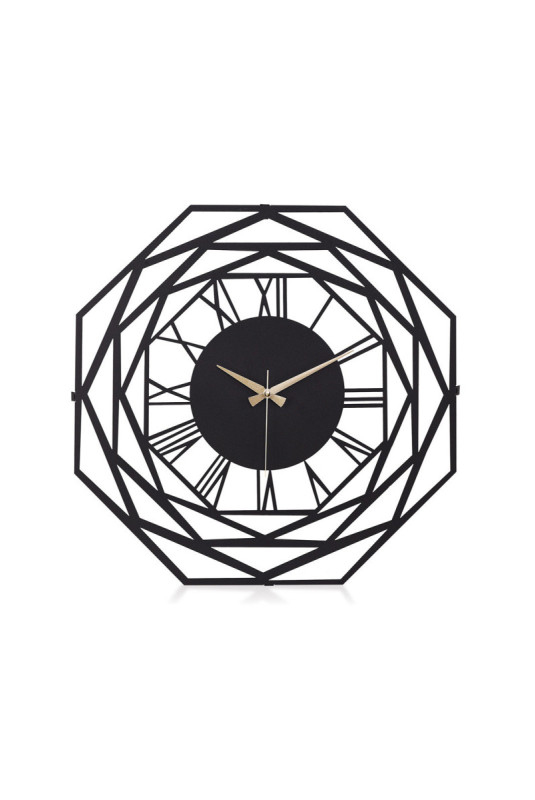 Horloge murale décorative en métal - Noir