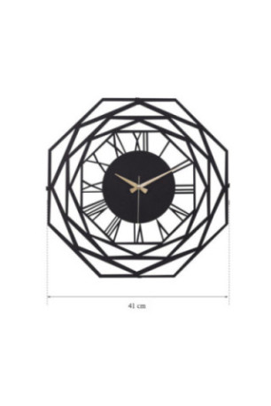 Horloge murale décorative en métal - Noir